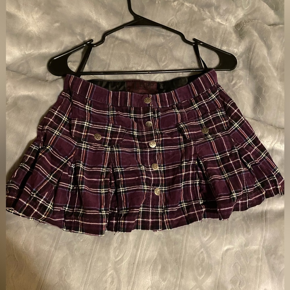 Vintage Tripp NYC Purple plaid mini skirt - Picture 2 of 7